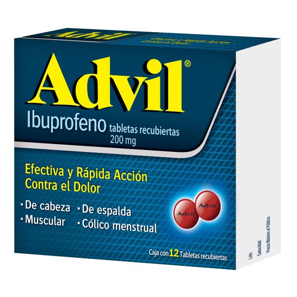 Pastilla Advil ibuprofeno 200*MG 12Un