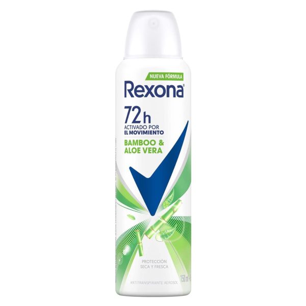 DESODORANTE REXONA AEROSOL MUJER BAMBOO ALOE VERA 90G