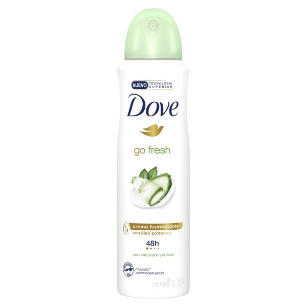 DESODORANTE DOVE AEROSOL MUJER GO FRESH PEPINO 87G