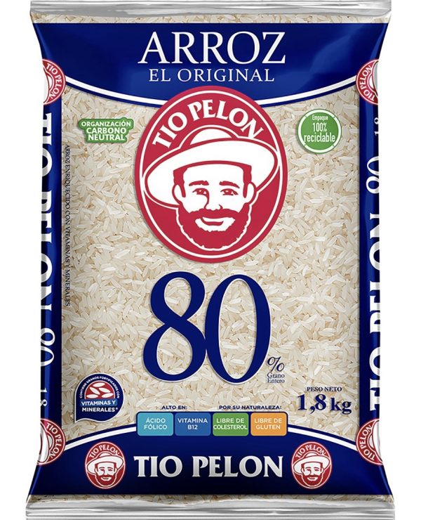 Arroz tío pelon 80% azul 1.8kg